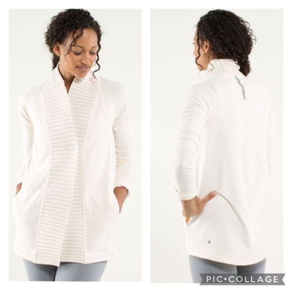 Lululemon Cream Bliss Break Wrap Cardigan Size 6 - Picture 1 of 8